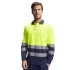 Tricou polo Hi-Vis maneca lunga, continut ridicat din bumbac, 170 g/mp, Galben/Bleumarin