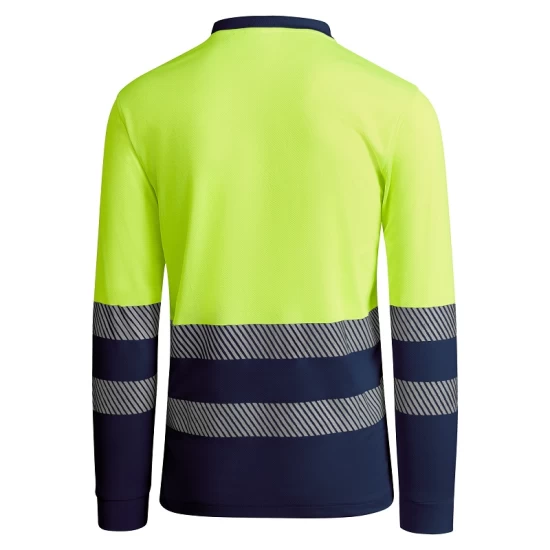 Tricou polo Hi-Vis maneca lunga, continut ridicat din bumbac, 170 g/mp, Galben/Bleumarin Tricou polo Hi-Vis maneca lunga, continut ridicat din bumbac, 170 g/mp, Galben/Bleumarin