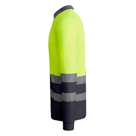 Tricou polo Hi-Vis maneca lunga, continut ridicat din bumbac, 170 g/mp, Galben/Gri Tricou polo Hi-Vis maneca lunga, continut ridicat din bumbac, 170 g/mp, Galben/Gri
