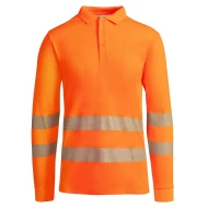 Tricou polo Hi-Vis maneca lunga, continut ridicat din bumbac, 170 g/mp, Portocaliu