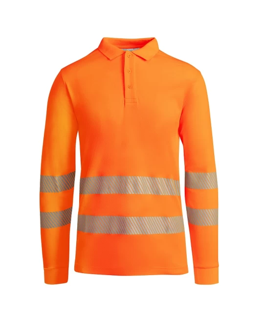 Tricou polo Hi-Vis maneca lunga, continut ridicat din bumbac, 170 g/mp, Portocaliu Tricou polo Hi-Vis maneca lunga, continut ridicat din bumbac, 170 g/mp, Portocaliu