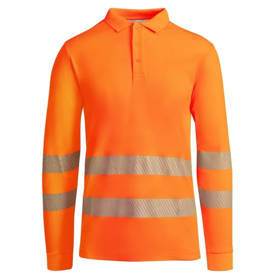 Tricou polo Hi-Vis maneca lunga, continut ridicat din bumbac, 170 g/mp, Portocaliu Tricou polo Hi-Vis maneca lunga, continut ridicat din bumbac, 170 g/mp, Portocaliu