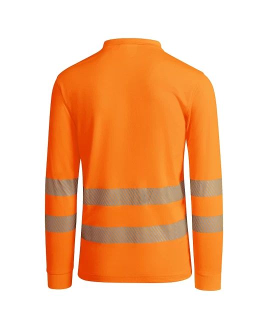 Tricou polo Hi-Vis maneca lunga, continut ridicat din bumbac, 170 g/mp, Portocaliu Tricou polo Hi-Vis maneca lunga, continut ridicat din bumbac, 170 g/mp, Portocaliu