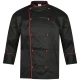 Tunica bucatar unisex, 200g/m2, negru cu rosu Tunica bucatar unisex, 200g/m2, negru cu rosu
