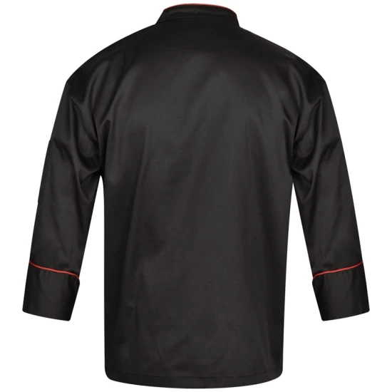 Tunica bucatar unisex, 200g/m2, negru cu rosu Tunica bucatar unisex, 200g/m2, negru cu rosu