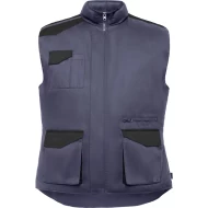 Vesta matlasata de lucru din tercot, bicolora gri-negru