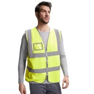 Vesta HiVis cu fermoar, galben