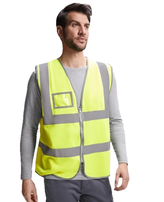 Vesta HiVis cu fermoar, galben Vesta HiVis cu fermoar, galben