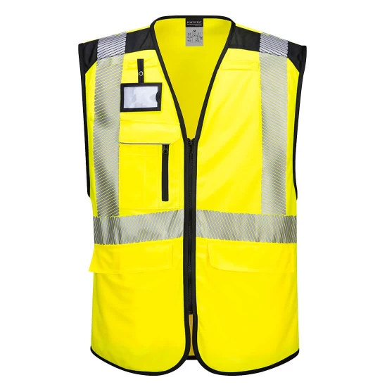Vesta reflectorizanta premium, benzi segmentate, Galben/Negru Vesta reflectorizanta premium, benzi segmentate, Galben/Negru