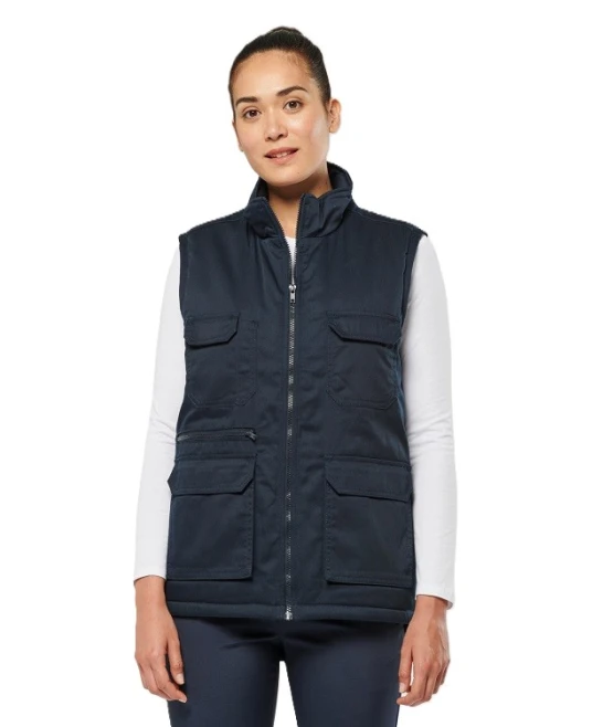 Vesta de lucru vatuita bleumarin din tercot, cu buzunare multiple