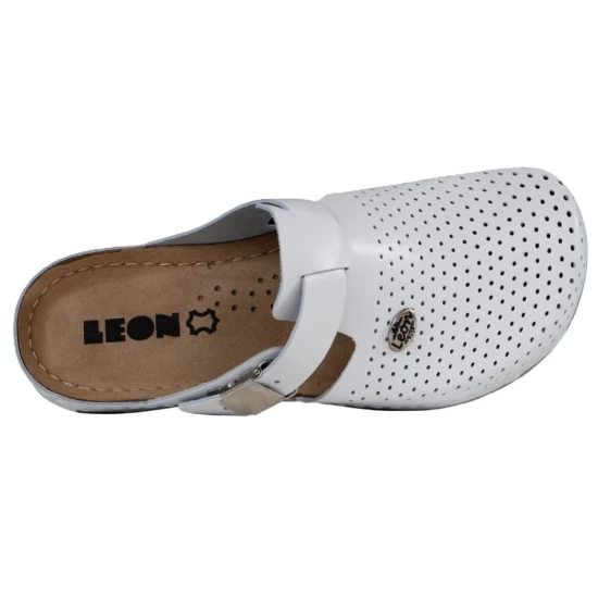 Saboti de lucru O1, de dama, fara bareta, insertie antialunecare, albi Saboti de lucru O1, de dama, fara bareta, insertie antialunecare, albi