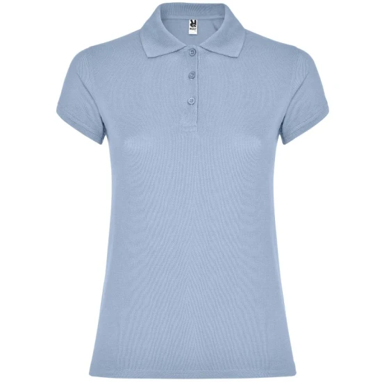 Tricou polo premium femei, bumbac 200g/mp, Albastru zen