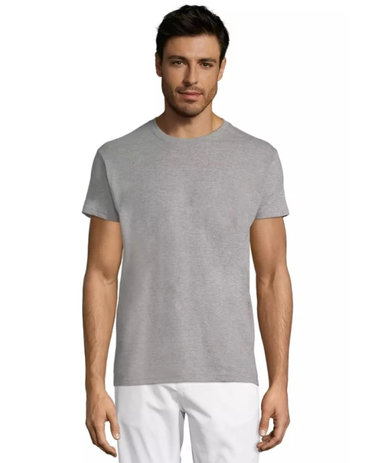 Tricou bumbac Sol's, 150g/m2, gri melange