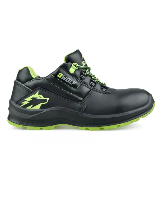 Pantofi de protectie S3, bombeu si lamela metalica, talpa verde