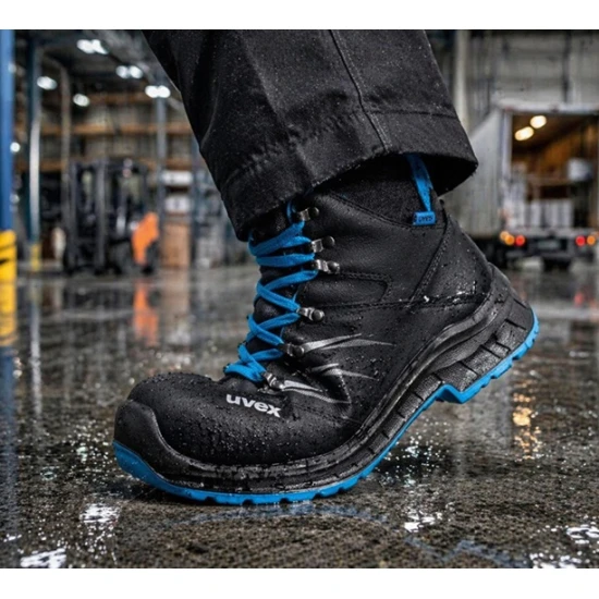 UVEX2 TREND bocanci din piele, S3 SRC, ESD, negru cu albastru