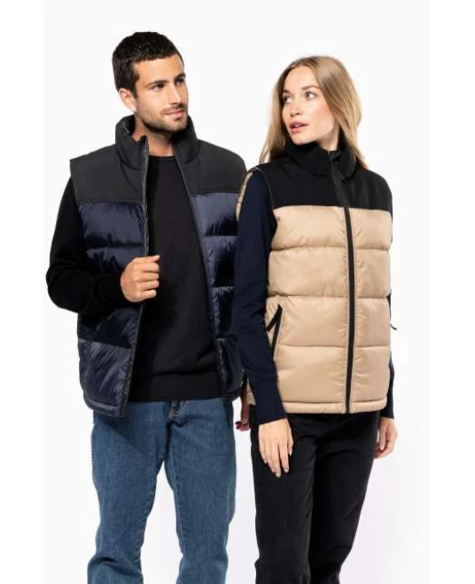 Vesta vatuita impermeabila Kariban, bej-negru Vesta vatuita impermeabila Kariban, bej-negru