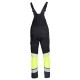 Salopeta cu pieptar stretch HiVis subtire 210g/m2, negru-galben