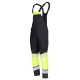 Salopeta cu pieptar stretch HiVis subtire 210g/m2, negru-galben