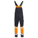 Salopeta cu pieptar stretch HiVis subtire 210g/m2, negru-portocaliu