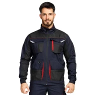 Jacheta de lucru tercot Kastor stretch, 250g/m2, bleumarin-rosu