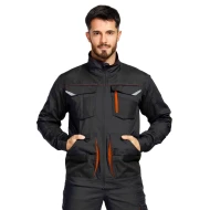 Jacheta de lucru tercot Kastor stretch, 250g/m2, gri/portocaliu