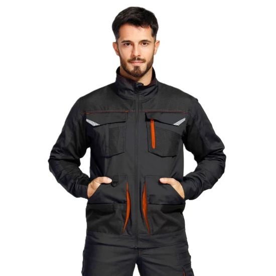 Jacheta de lucru tercot Kastor stretch, 250g/m2, gri/portocaliu