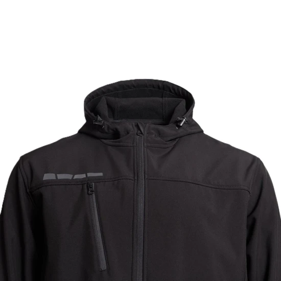 Softshell cu gluga Runna, accesorii reflectorizante, negru