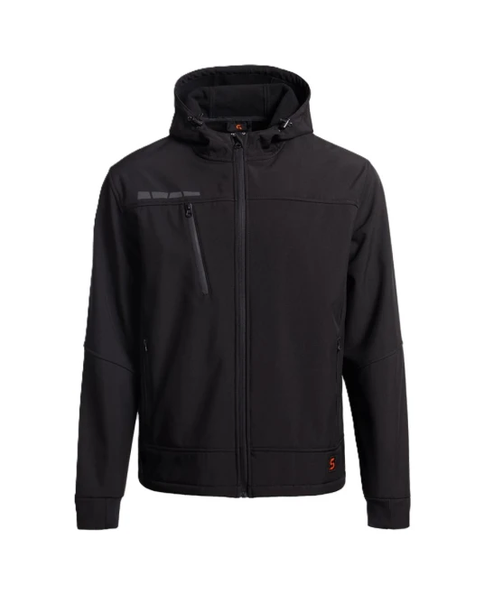 Softshell cu gluga Runna, accesorii reflectorizante, negru