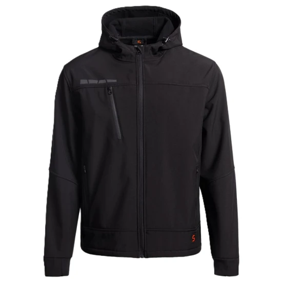 Softshell cu gluga Runna, accesorii reflectorizante, negru