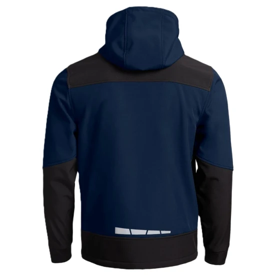 Softshell cu gluga Runna, accesorii reflectorizante, bleumarin