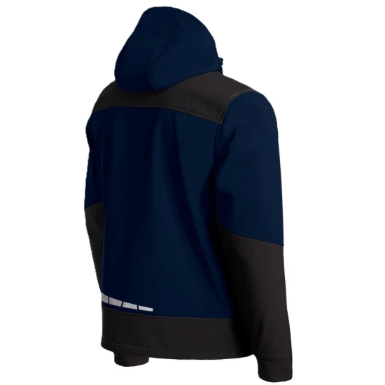 Softshell cu gluga Runna, accesorii reflectorizante, bleumarin