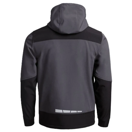 Softshell cu gluga Runna, accesorii reflectorizante, gri