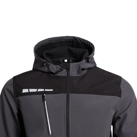 Softshell cu gluga Runna, accesorii reflectorizante, gri