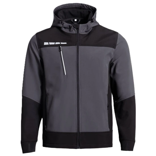 Softshell cu gluga Runna, accesorii reflectorizante, gri