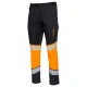 Pantaloni stretch tercot HiVis, elastan 210g/m2, negru-portocaliu