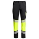 Pantaloni stretch tercot HiVis, elastan 210g/m2, negru-galben