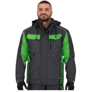 Jacheta vatuita impermeabila, certificata EN342 rezistenta frig, gri cu verde Jacheta vatuita impermeabila, certificata EN342 rezistenta frig, gri cu verde