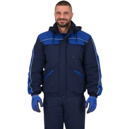 Jacheta vatuita bumbac hidrofobizat, bleumarin cu albastru