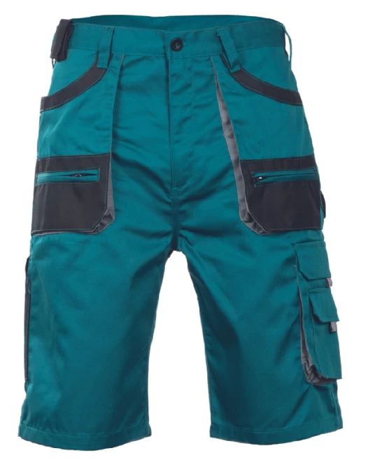 Pantaloni scurti de lucru tercot Carl, 235g/m2, verde/negru Pantaloni scurti de lucru tercot Carl, 235g/m2, verde/negru