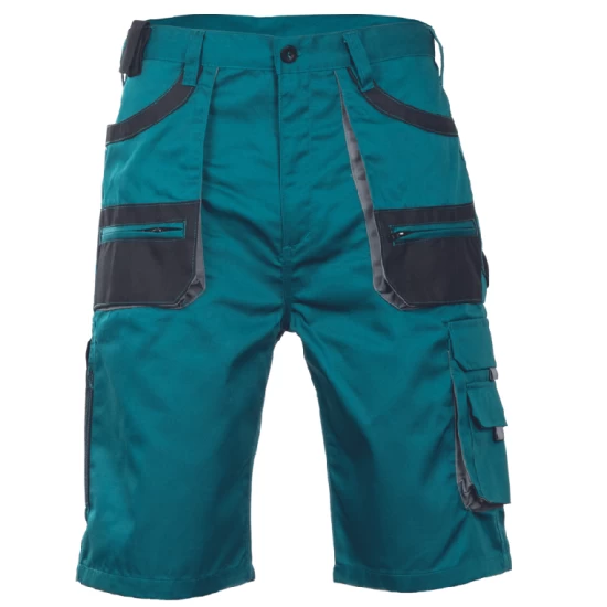 Pantaloni scurti de lucru tercot Carl, 235g/m2, verde/negru Pantaloni scurti de lucru tercot Carl, 235g/m2, verde/negru